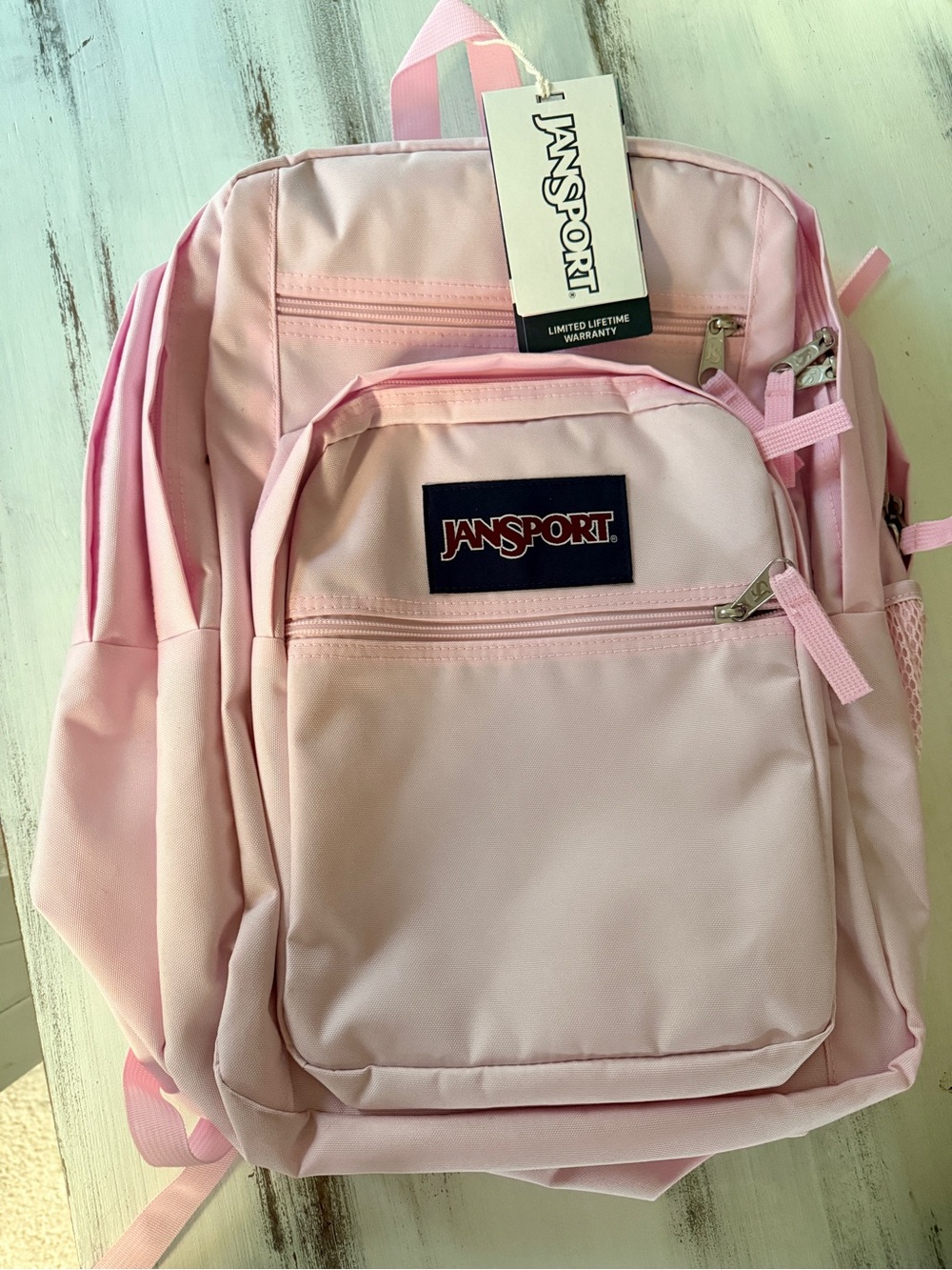 Jansport Light Pink Kids Backpack with Front Pocket